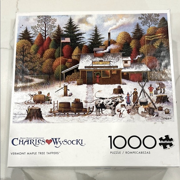 Buffalo Charles Wysocki Vermont Maple Tree Tappers Puzzle - 1000 Pieces - Picture 1 of 7